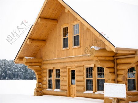 雪地木屋图片