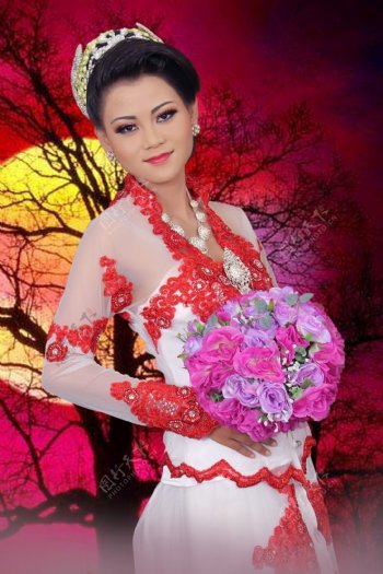 东南亚婚纱美女图片