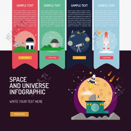 太空和宇宙的信息图表设计