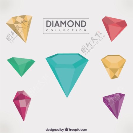 彩色几何钻石包