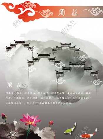 周庄中国风文化展板设计
