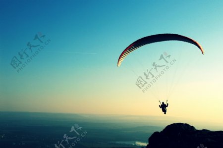 滑翔伞摄影图片