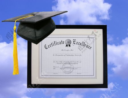 学位证书与博士帽图片