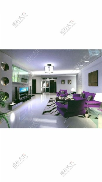 现代客厅3dsmax室内设计模型vray