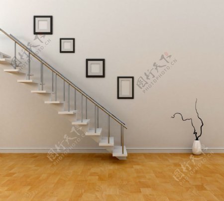 装饰画与楼梯图片