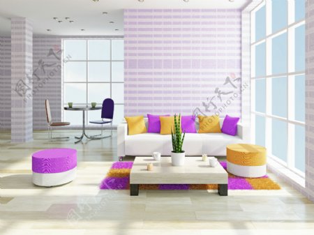彩色客厅设计