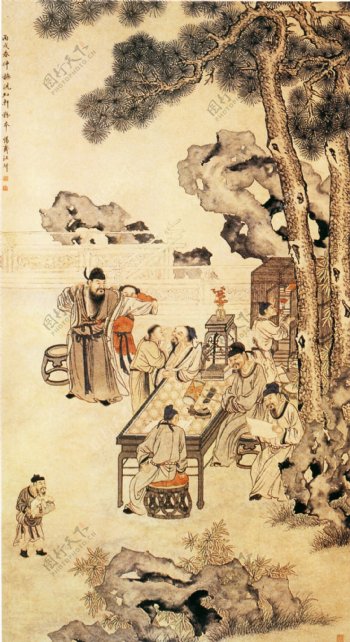 五老图人物画中国古画0461
