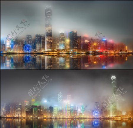 梦幻香港夜景图片