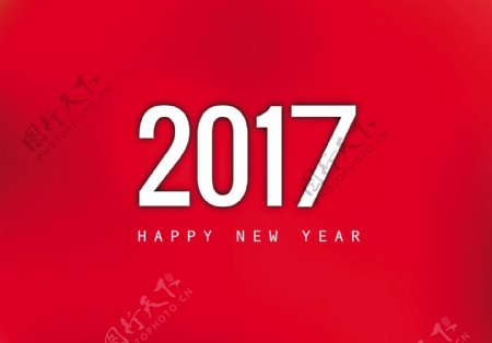 新年快乐2017红色背景