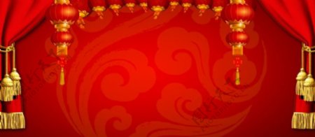 新年喜庆红色海报背景