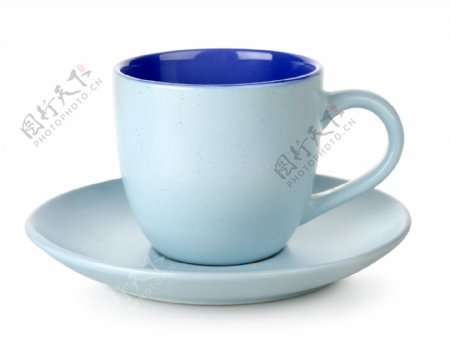 蓝色咖啡杯图片