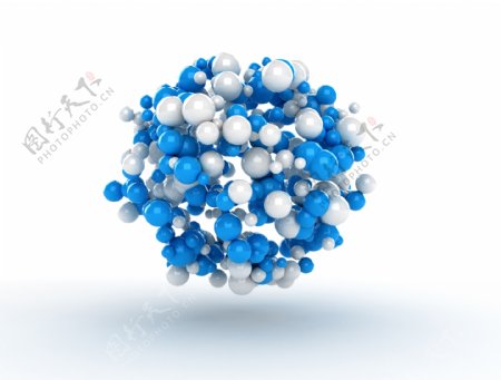 蓝色和白色小球组成的圆形图片