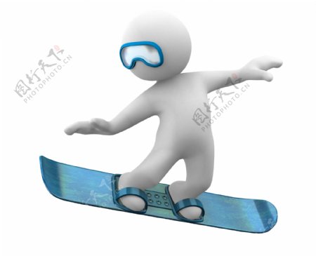 滑雪的3D小人图片