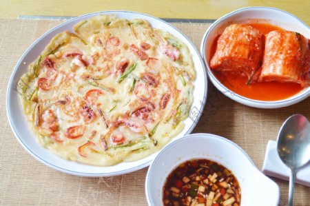 韩式烤肉馆海鲜煎饼图片