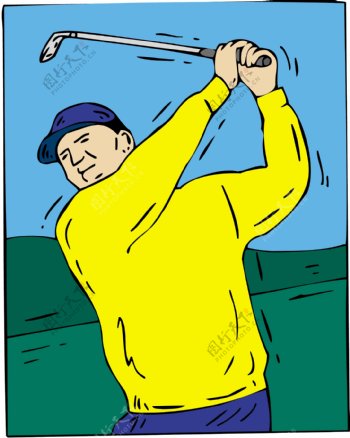 高尔夫球运动体育休闲矢量素材EPS格式0087