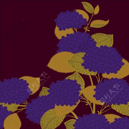 蓝色花朵背景图