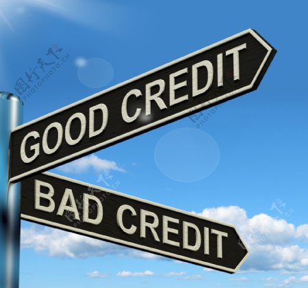 好的坏的信用路标显示客户的财务评级