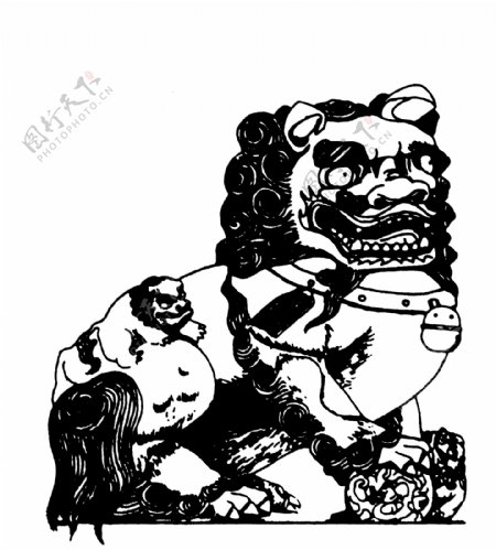 石狮图案清代图案中国传统图案15