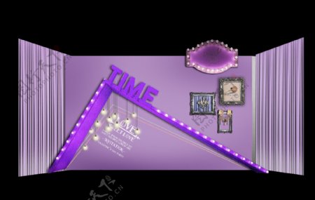 婚礼舞台设计灯泡紫色