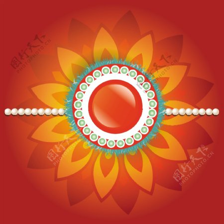 rakhi背景橙色花饰品
