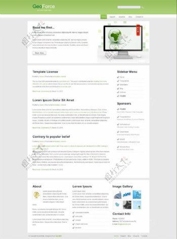 绿色企业博客网页模板