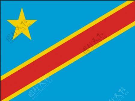 矢量刚果民主共和国国旗