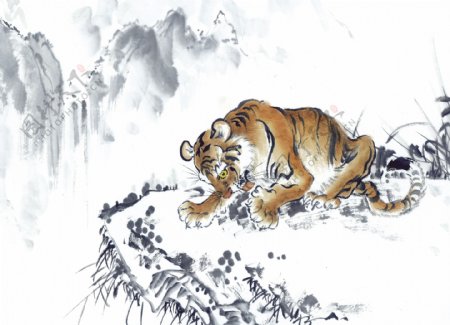 虎写意动物画国画0006