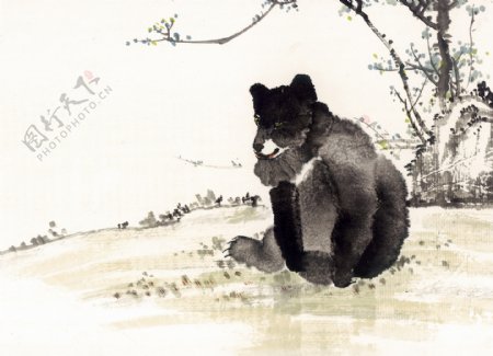熊写意动物画国画0015
