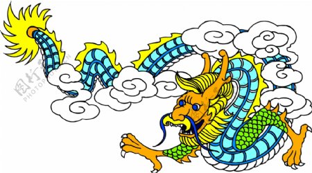 龙纹吉祥图案中国传统图案0025