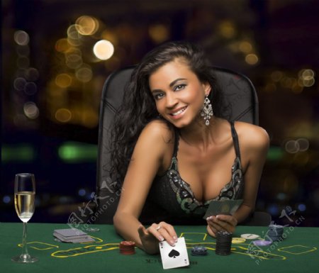 赌钱的性感美女图片