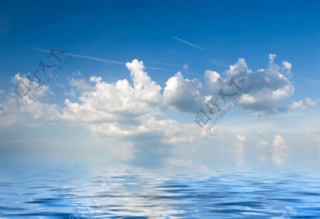 蓝天白云与大海