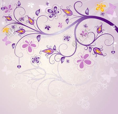 紫色花底纹