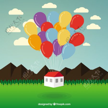 房子的气球