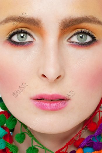性感外国女人脸部化妆特写图片