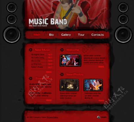 红色音乐网页