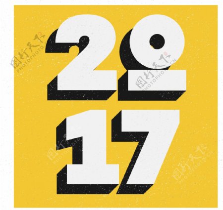 2017在一个黄色的背景
