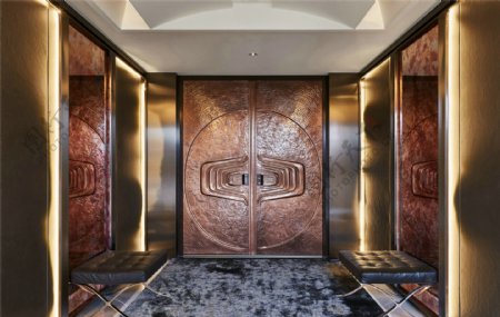现代奢华别墅电梯口装修效果图