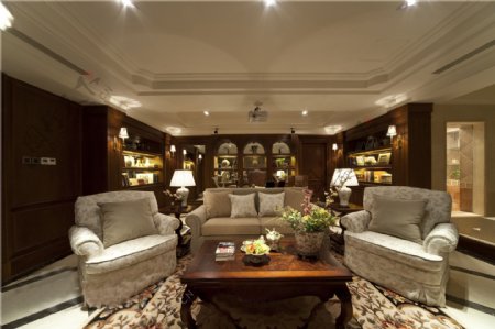 美式时尚客厅茶几沙发设计图