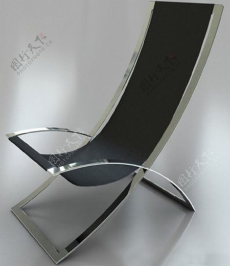 银色躺椅3D模型