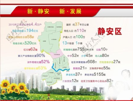 上海市静安区区域图