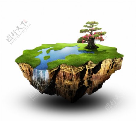绿色悬浮地球环保图片