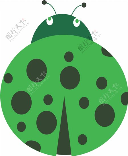 绿色斑点瓢虫素材设计