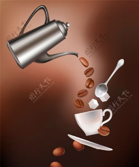 卡通咖啡壶图片