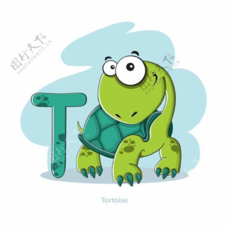 字母T和乌龟图片