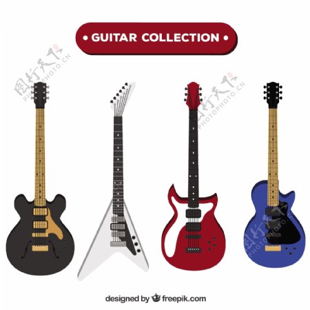 各种电吉他平面设计素材