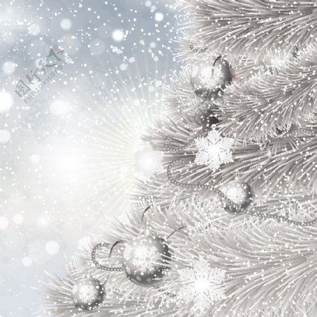 银色圣诞树背景