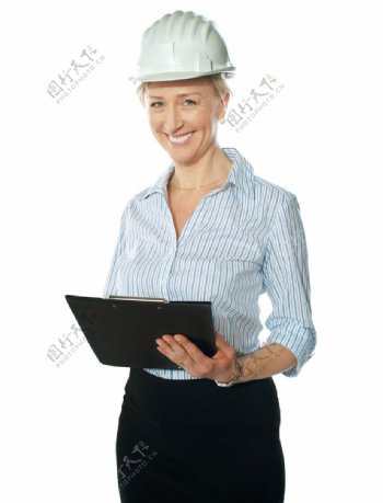 拿着平板电脑的商务女人图片