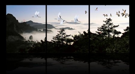 黄山云海风景图无框画设计