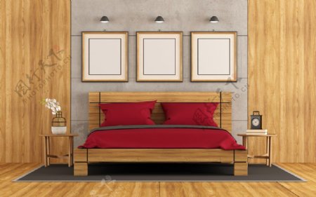 木纹风格卧室装修图片