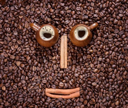 创意笑脸与咖啡豆图片